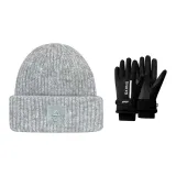 Серый цвет, шляпа + черный цвет, перчатка