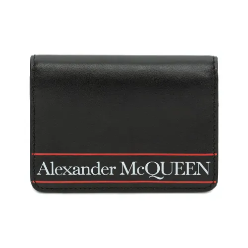 Alexander McQueen Коровья кожа Держатель для визиток Мужской Черный Красный