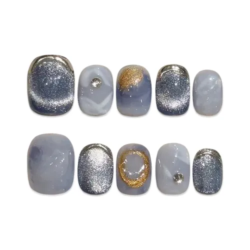 Yun Yue Joe Starry Night Металл Улыбка Кошачий глаз False Nail Короткий LADDER 15mm
