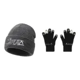 Серый цвет, шляпа + черный цвет, перчатка