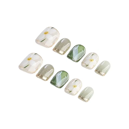 Yun Yue Joe Свежий Ручной Рисунок Осветляющий Мода False Nail Короткий Лестница 15 мм