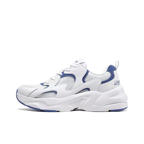 Skechers DLITES Low Топ Толстая подошва Кроссовки Женские Синие Белые