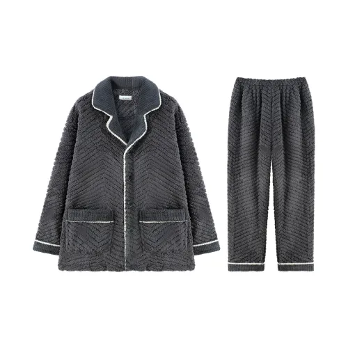 Qiao Ni Tong Пижамный комплект Мужской Темно-серый