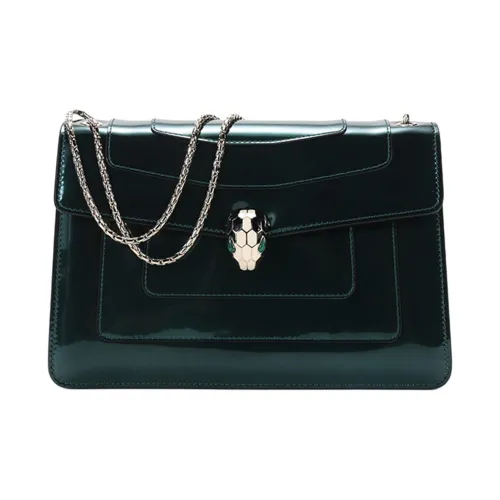 BVLGARI Serpenti Forever Series Сумка через плечо из коровьей кожи Женская Лесной Изумрудно-зеленый