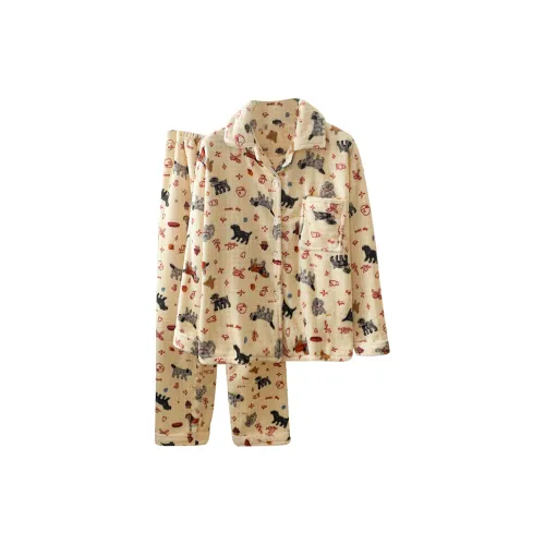 LEZIYUN Пижамный комплект женский желтый