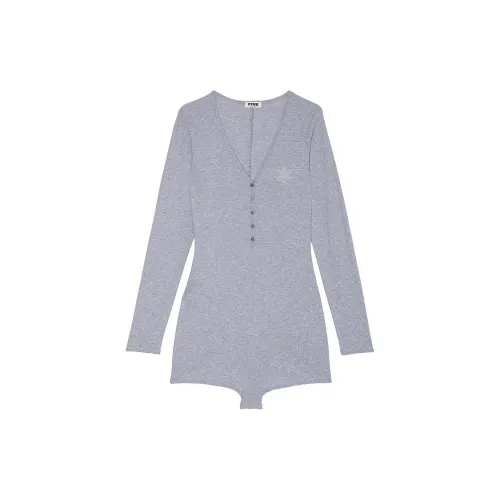 Victoria's Secret Розовый Spill The Чай Хлопок Henley Romper MHG Дом Onesies Женские Средне-серый