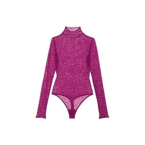 Victoria's Secret Розовый Wink Starchaser Сетка Длинный рукав Комбинезон Комбинезон Женские Темно-фиолетовый