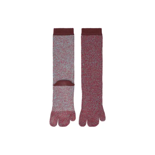 Homme Plissé Issey Miyake FW24 Колено Высокие Носки Мужские 1 Пачка Бордовый