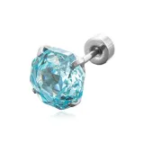 Серьги-гвоздики "Мерцание Розовый" [Синий]