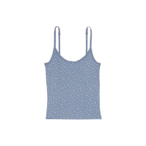 Victoria's Secret Розовый PRETTY Perfect Майка Пыльно-радужный Ditsy Цветочный Топ Пижама Женские Синий