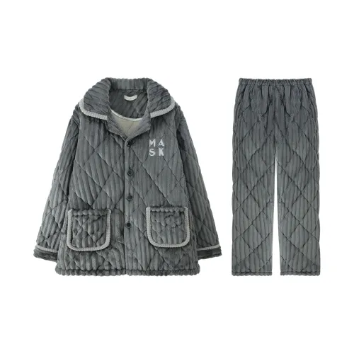 Qiao Ni Tong Пижамный комплект Мужской Серый