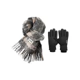 Шарф + Черный с флисовой подкладкой, ветрозащитные перчатки