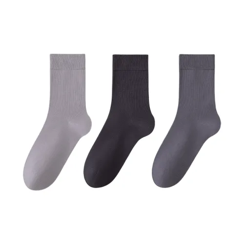 Cheemy Free Железо Серый + Средний Серый + Светлый Серый Мужские Носки до икры MID
