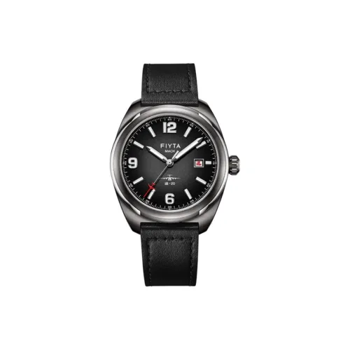 FIYTA MACH Collection GA881025.HBB Автоматический Механический Механизм Коровья Кожа Ремешок Часы Мужские Черный Циферблат