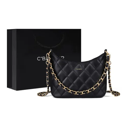 C°BANNER Корова Кожа Одно Плечо Через Плечо Цепь Сумка-ведро Стандартная Женская Черная