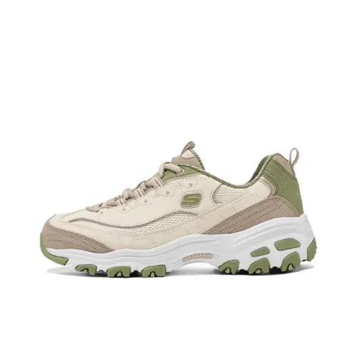 Skechers D'LITES 1,0 Устойчивый к истиранию Низкий Топ Повседневная обувь Женская Коричневый Зеленый