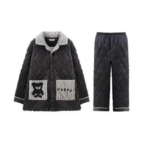 Qiao Ni Tong Пижамный комплект Мужской Темно-серый