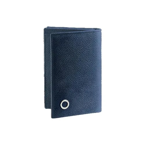 BVLGARI Кошелек из телячьей кожи держатель для карт мужской джинсовый синий