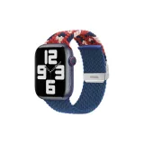 Лось Однополосный Пуговица Ткань Вязаная, Красный и Синий