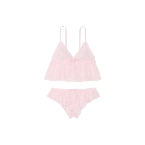 Victoria's Secret Розовый Wink SHINE Кружево Cami Flutter Короткий Комплект PTS Пижамный Комплект Женские Розовый