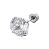 Серьги-гвоздики "Мерцание Розовый" [Белый]