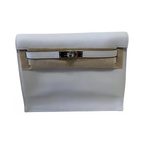 HERMES Kelly Danse Swift Телячья кожа Одно плечо Через плечо Клатч Женский M4Gris Бледный Кремовый Серый