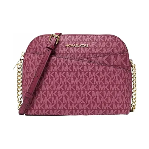 MICHAEL KORS Jet Set Travel Покрытый холст с полиэстером Сумка через плечо Средняя Женская Темно-красная