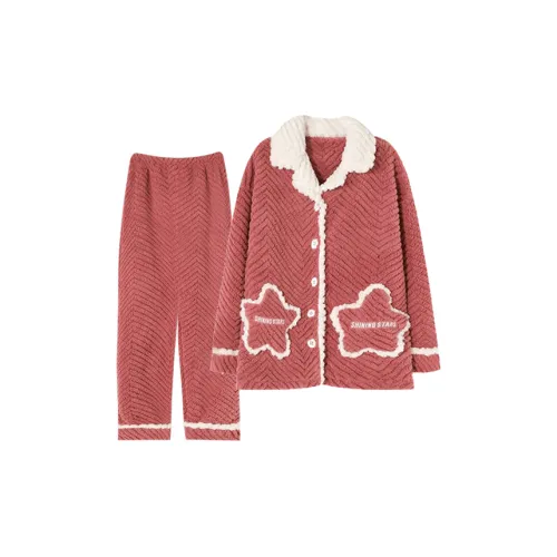 LEZIYUN Пижамный комплект женский кирпично-красный