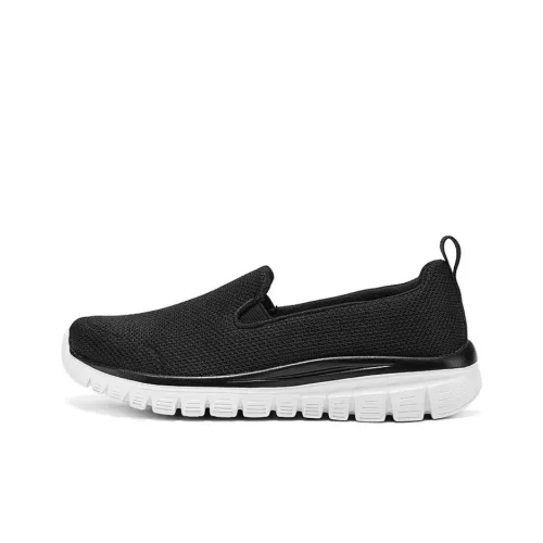 Skechers Sports Life Collection Устойчивый к истиранию Низкий Топ Casual Женский Черный Белый