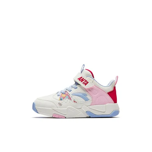 Antakids Детские баскетбольные кроссовки Low Топ Слоновая кость/Милый розовый/Университетский красный Для дошкольников