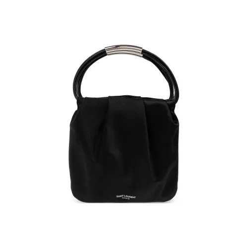 SAINT LAURENT Ткань с кожаными вставками Сумка Мини Женская Черная
