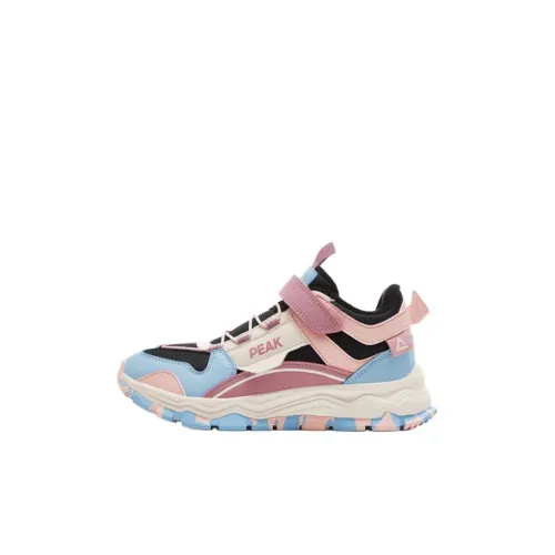 PEAK Slip-resistant Abrasion-resistant Thermal Low-Top Kids Lifestyle Shoes Black Light Pink Teenagers PEAK Противоскользящие Износостойкие Термические Низкие Кеды для Детей Черный Светло-Розовый Подростки