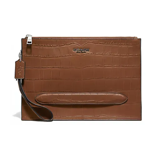 COACH Pouch Коровья кожа Сумка для документов Ноутбук Сумка Деловая сумка Клатч Большой Мужской Коричневый