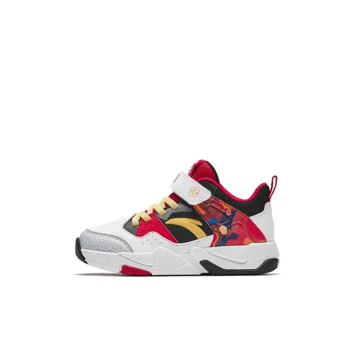 Antakids Детские баскетбольные кроссовки MID Топ Белая снежинка/Черный/Классический красный Для дошкольников