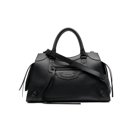 Balenciaga Neo Classic Телячья кожа с рельефным узором Сумка среднего размера Женская Черная