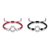 Браслет "Peace of Mind" из трикотажной ткани, красный + черный