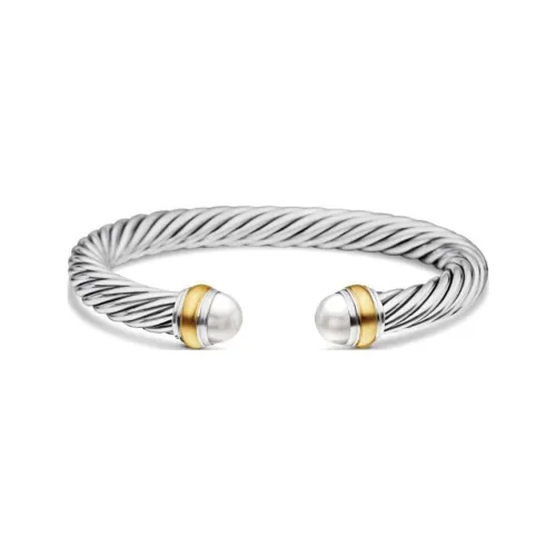David Yurman Серебряный 14K Золото Пресноводный Жемчуг Браслеты Женские Серебряный