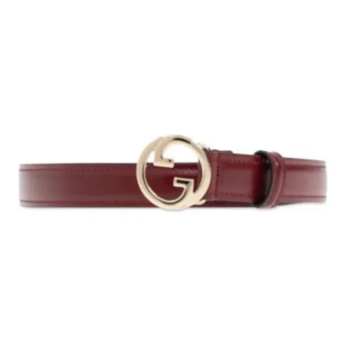 GUCCI Кожаные ремни Женские Бордовый Ширина 2CM