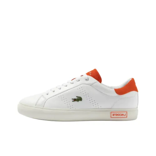 LACOSTE Powercourt 2,0 Low Топ Скейтборд Кроссовки Мужские Белый Оранжевый
