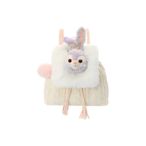 Disney Трикотажная ткань Плюшевый Искусственный мех Рюкзак Обычный Женские Бежевый