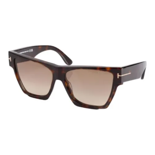 TOM FORD Металлический Ацетат Квадратные Солнцезащитные Очки Женские Коричневый