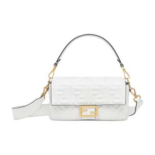 FENDI BaguetteСумка Из Кожи Белого Цвета