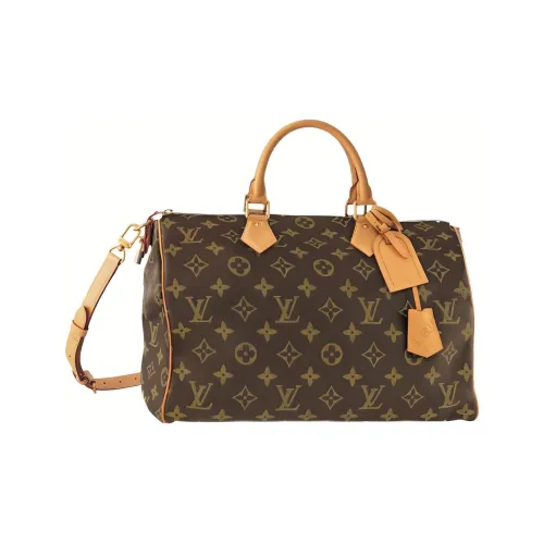 LOUIS VUITTON Speedy Покрытый холст Pillow Bag Сумка через плечо Сумка для женщин Коричневый