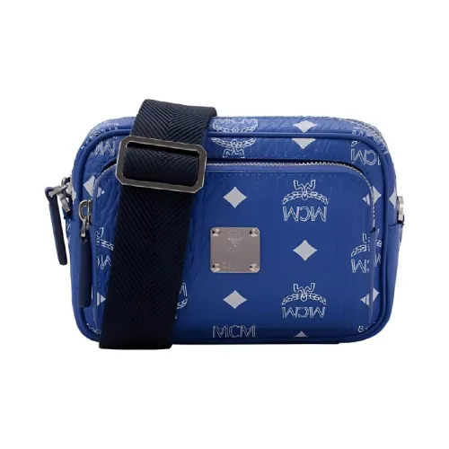 MCM Klassik Visetos Холст Camera Сумка через плечо Мужская Модерний Синий