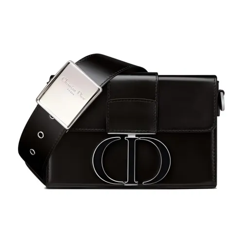 DIOR 30 Montaigne Гладкая коровья кожа Сумка через плечо Сумка на плечо Женская Черная