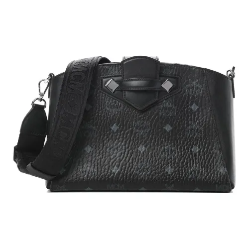 MCM Essential Visetos Origina Коровья кожа Сумка через плечо Мужская Черная