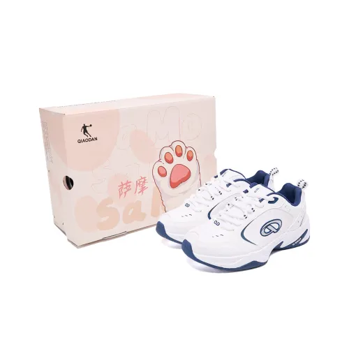 QIAODAN Samoy Повседневная обувь Низкий топ Jordan Белый Графитовый синий Особенное издание Коробка Женская