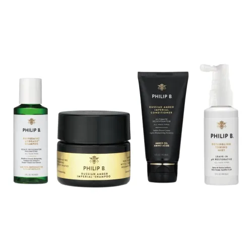 PHILIP B Королевский Янтарный Repairing Шампунь и Кондиционер Наборы Чистка и Сглаживание Четырехкомпонентный Набор