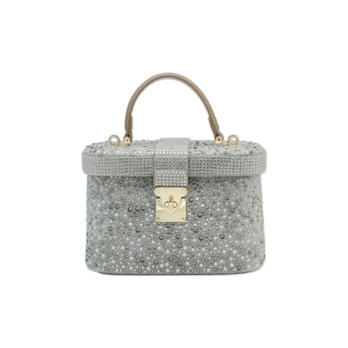 URANOLITH Сумка из натуральной коровьей кожи коробка одно плечо женская галактический серый обсидиановый черный