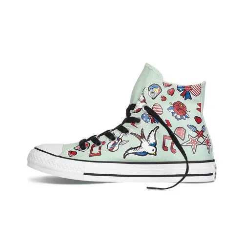 Конверс All Star Износостойкие Высокие Кеды Женские Светло-Зеленые